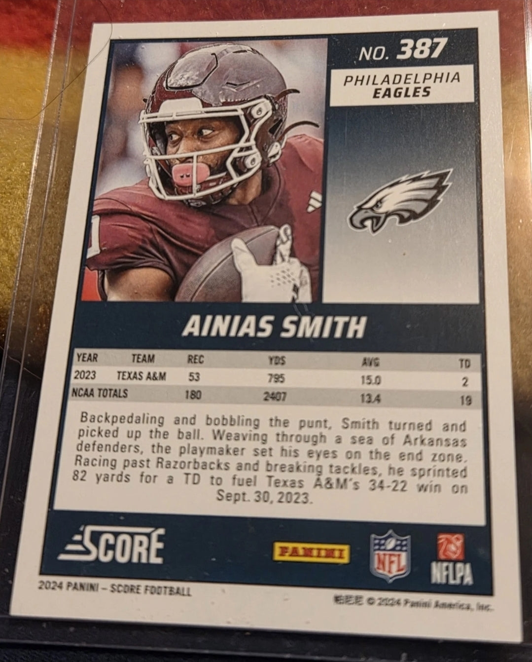 2024 Score - Rookies Ainias Smith #387 Ellipse /299 (RC)  112 Of 299