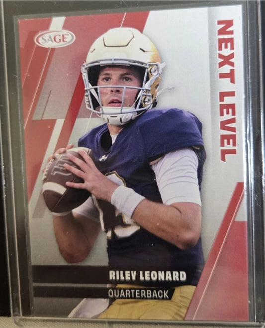2025 Sage Football Next Level Red RILEY LEONARD #86 Notre Dame