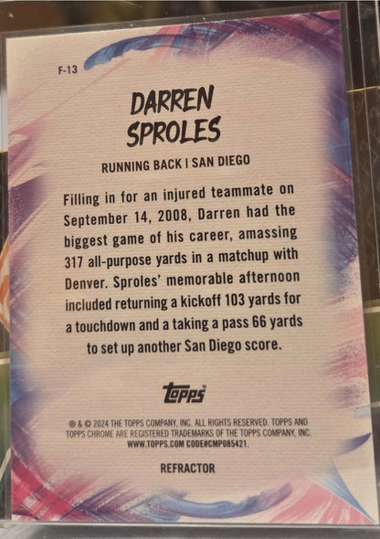 2024 Topps Chrome - Finesse Darren Sproles #F-13 Refractor
