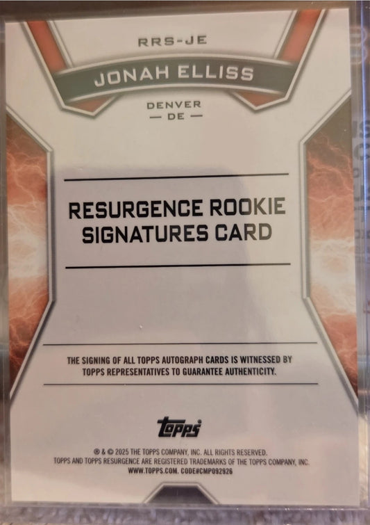 2024 Topps Resurgence - Rookie Signatures Jonah Elliss #RRS-JE