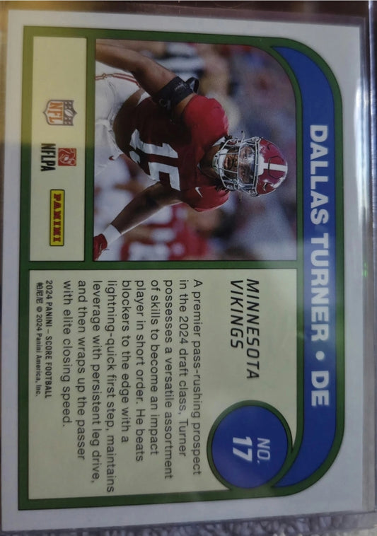 2024 Score - Protential Dallas Turner #17 (RC)