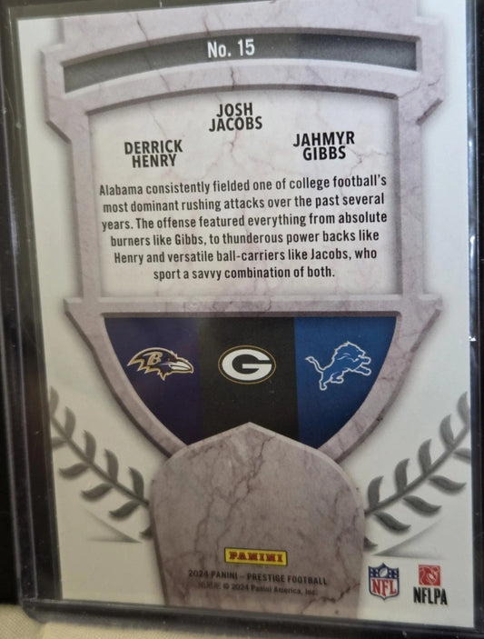 2024 Panini Prestige - Alma Maters Derrick Henry, Josh Jacobs, Jahmyr Gibbs #15