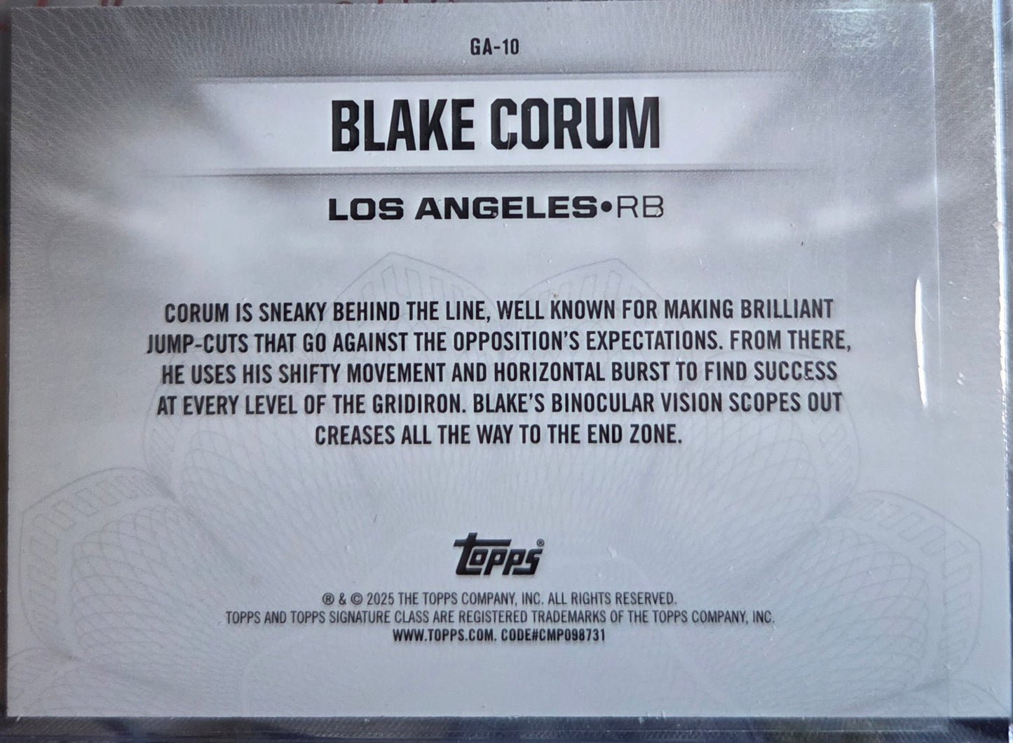 2025 Topps Signature Blake Corum (Gridiron Ambassadors - RC)