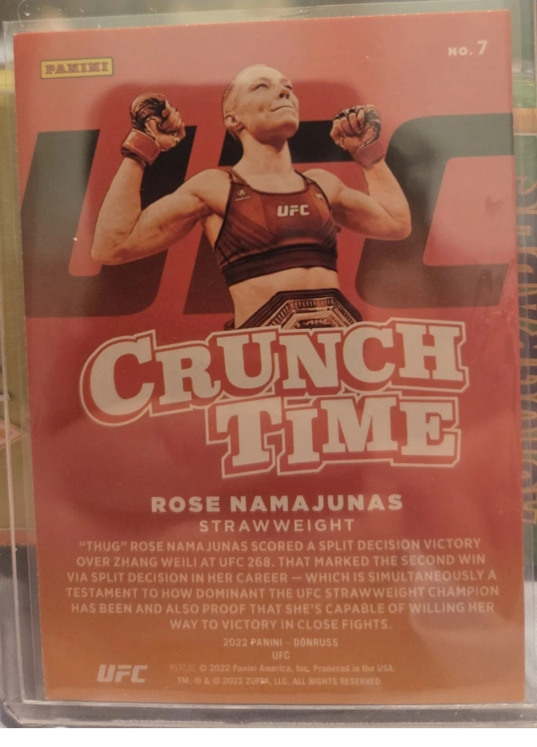 2022 Donruss Crunch Time Rose Namajunas #7 AND Octagon Marvels Rose Namajunas #9