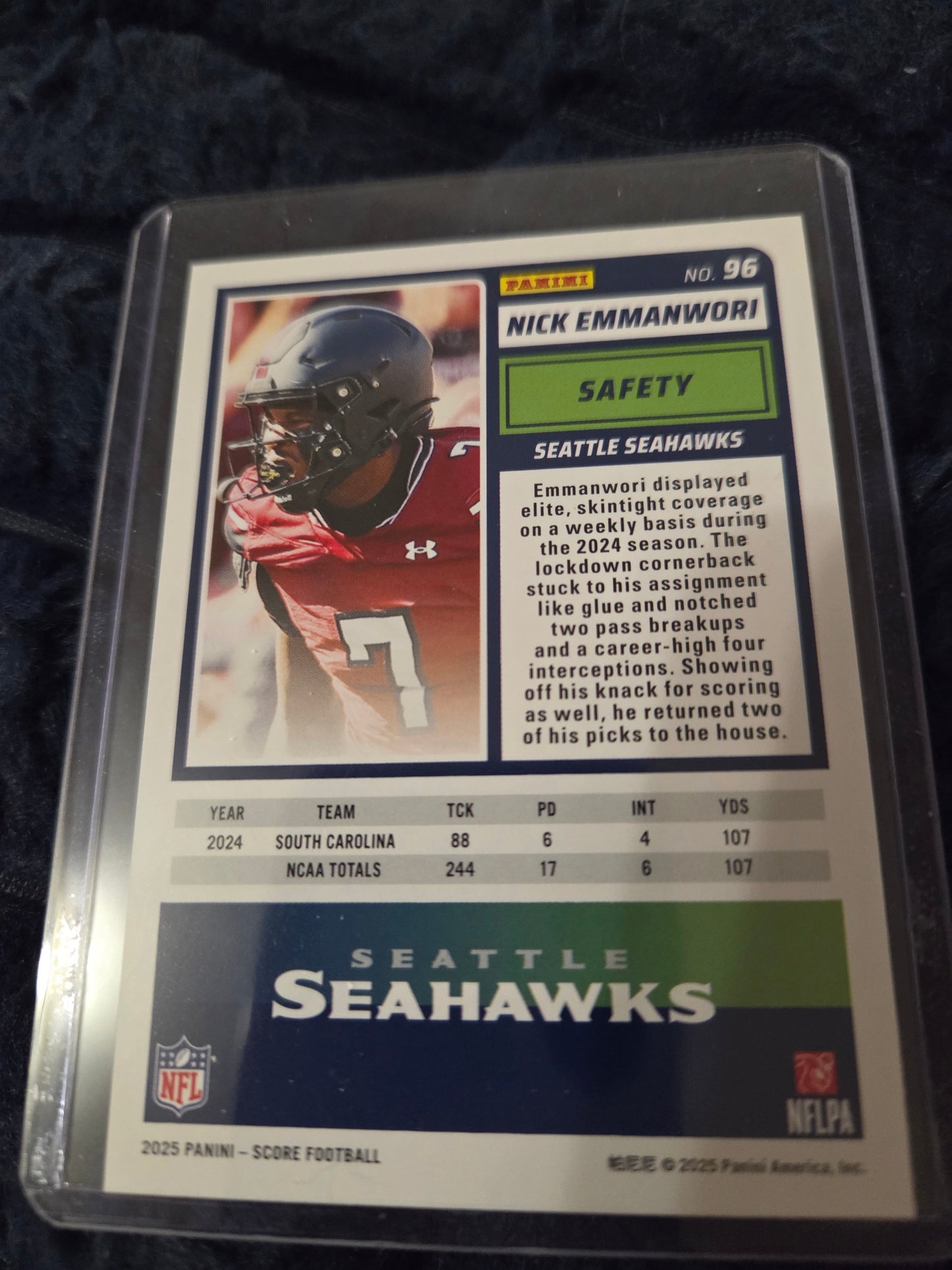 2025 Score - Rookies Nick Emmanwori #96 Bats /399 (RC)