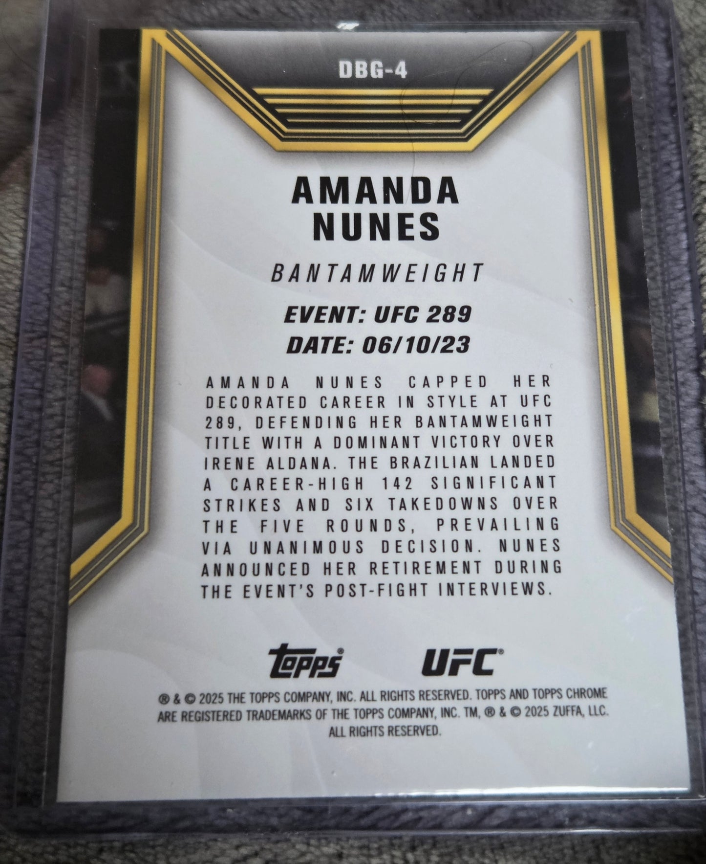 2025 Topps Chrome UFC Dare to Be Great Amanda Nunes