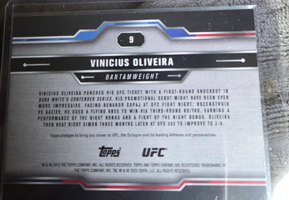 2025 Topps Chrome UFC Vinicius Oliveira 9 Sepia Refractor Rookie