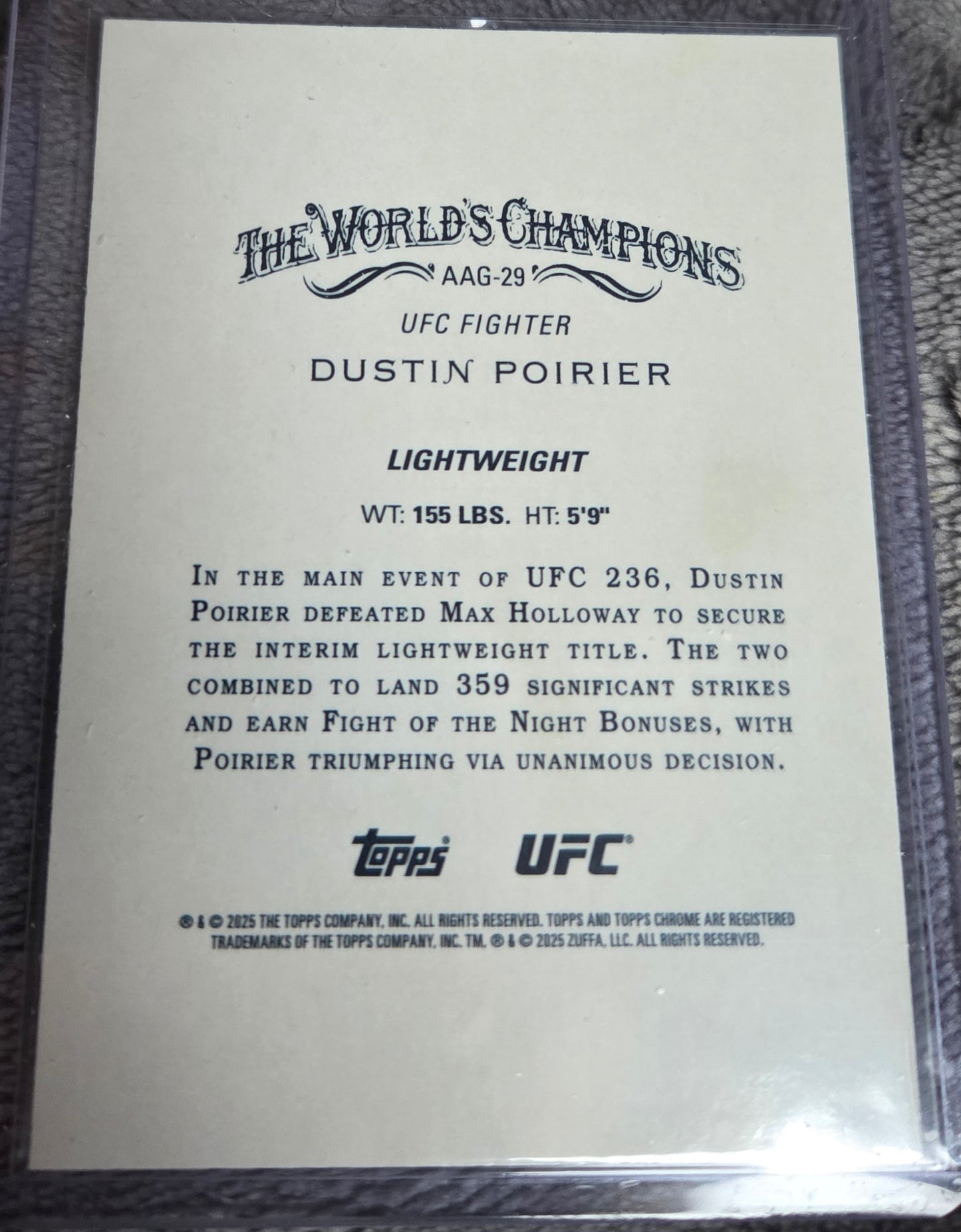2025 Topps Chrome UFC - Allen and Ginter Dustin Poirier #AAG-29