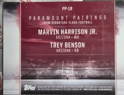 2025 Topps Paramount Pairings Trey Benson & Marvin Harrison Jr.