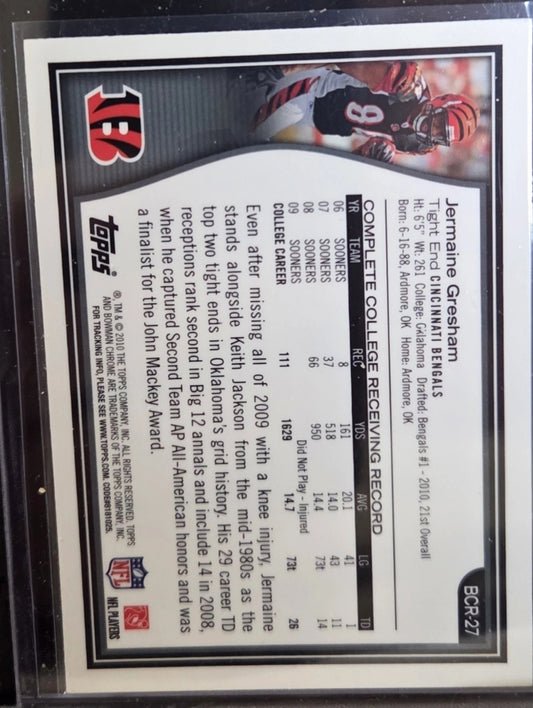 2010 Topps-Bowman Chrome Rookies Jermaine Gresham #BCR-27  (RC)