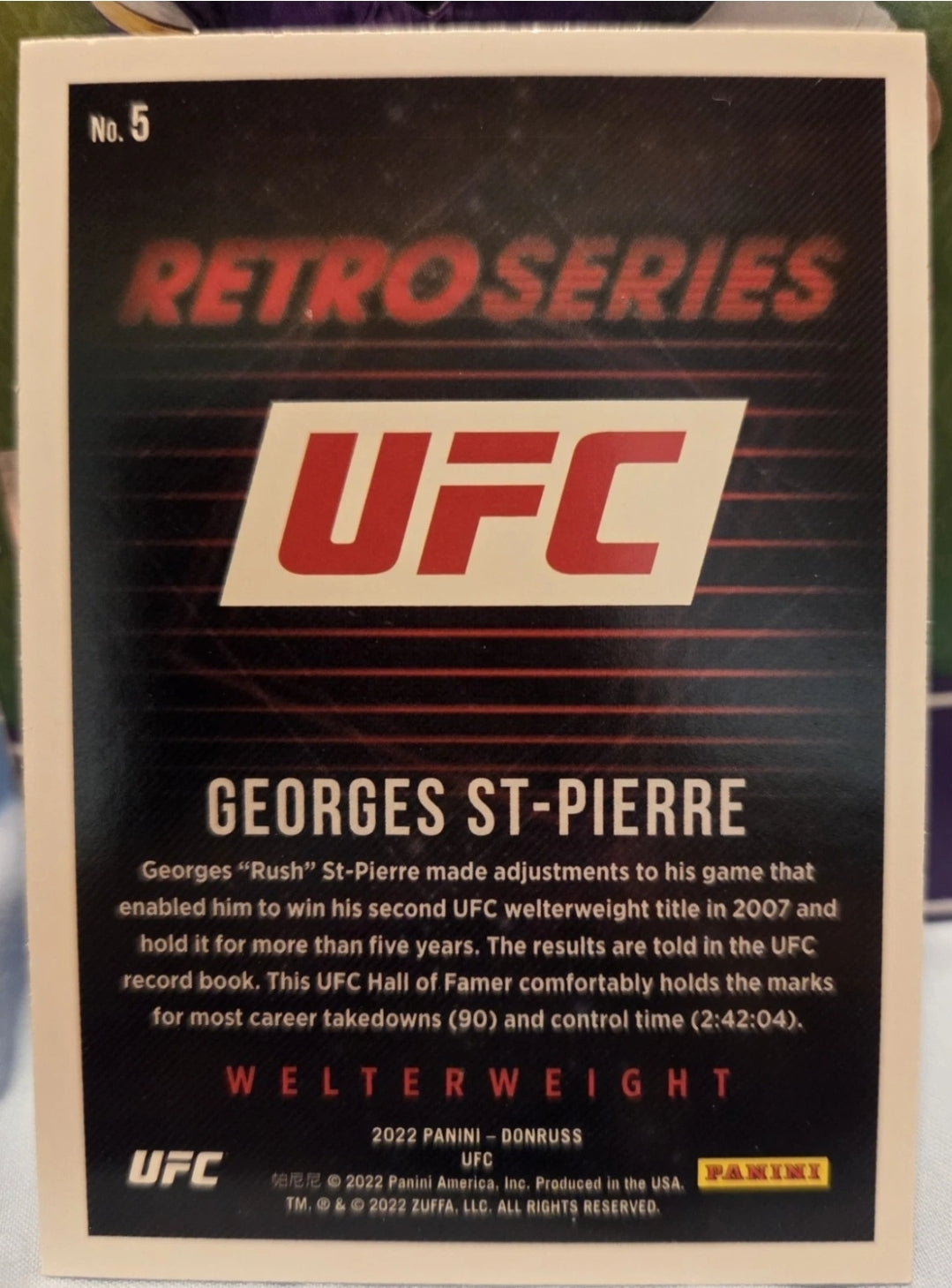2022 Donruss UFC - Retro Series Georges St-Pierre #5 Green Flood
