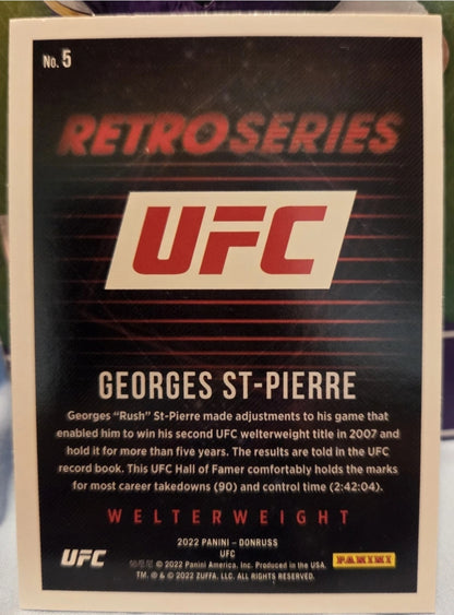 2022 Donruss UFC - Retro Series Georges St-Pierre #5 Green Flood