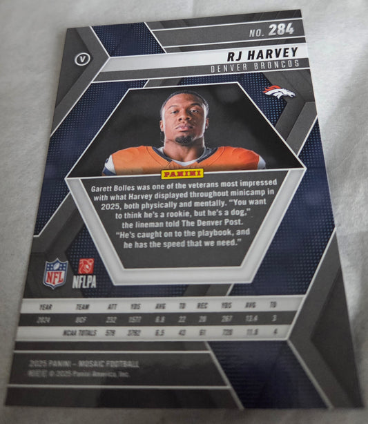 2025 Panini Mosaic RJ Harvey RC #284