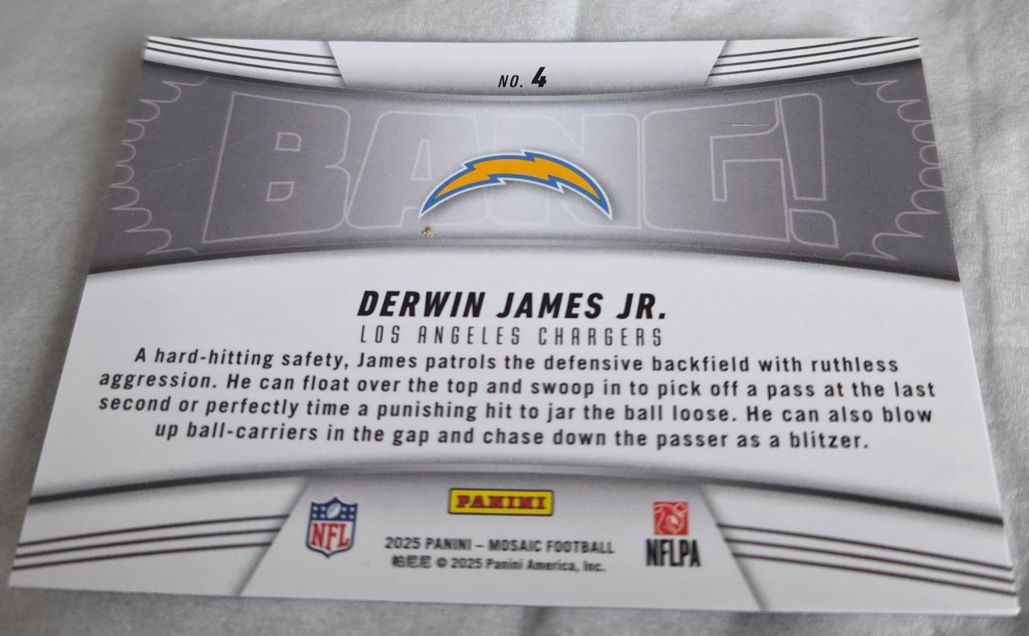 2025 Mosaic - Bang! Derwin James #4 Mosaic Prizm