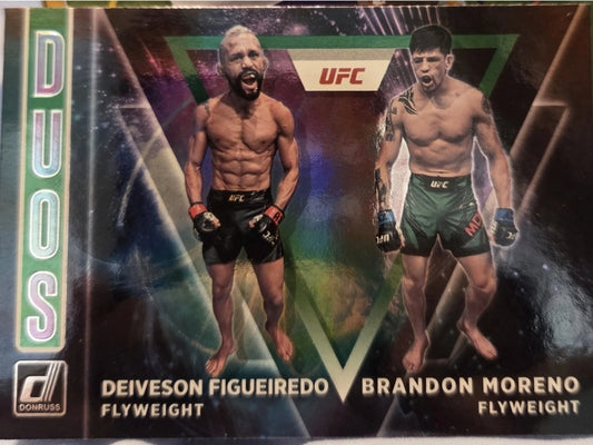 2022 Donruss UFC - Duos Brandon Moreno, Deiveson Figueiredo #10 Green Flood